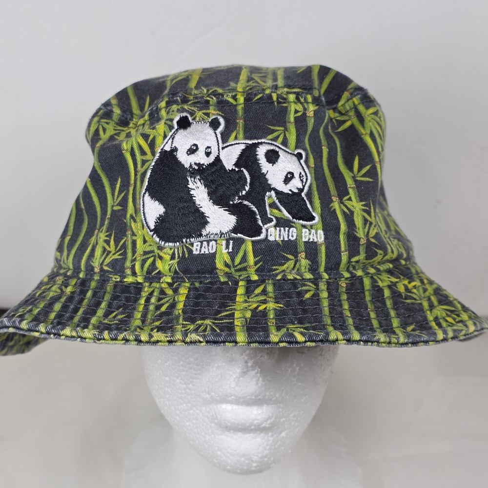 Smithsonian National Zoo Panda Bamboo Bucket Hat souvenir panda L/XL Black